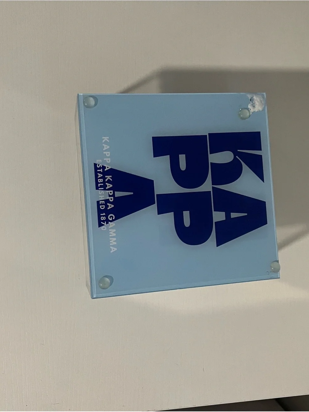 Kappa Kappa Gamma Acrylic Trinket Dish - Light Blue with Navy Logo